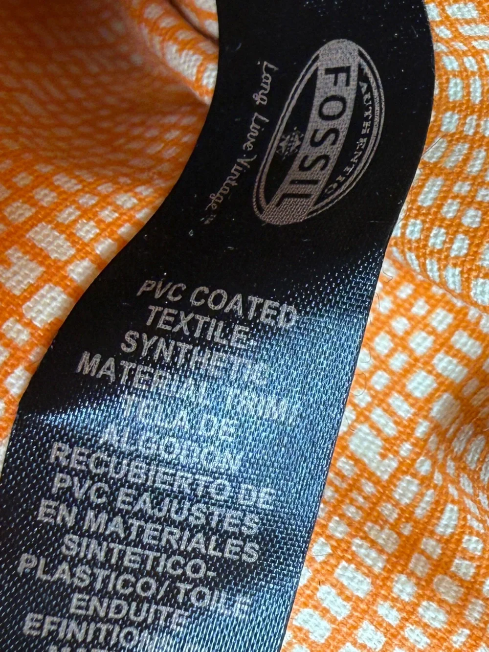 Fossil Keyper Y2K Geometric Print Crossbody Bag Leather Trim Adjustable Strap - Picture 13 of 16